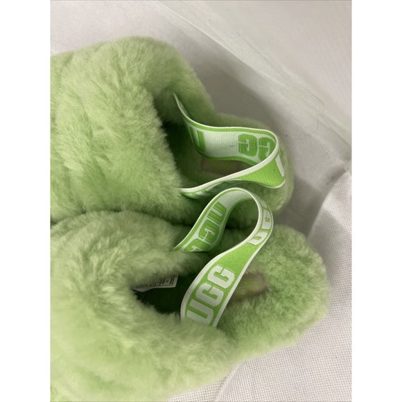 NEW SZ 5 UGG Women's Fluff Yeah Slide Shearling Fur 1095119 in Apple Sandal logo - Picture 8 of 10